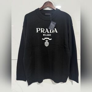 Prada Men's Black Crewneck Sweater